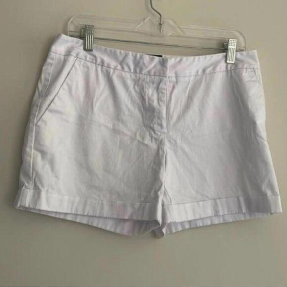 Pants - Attention White Contemporary Fit Cotton Blend Slight Stretch Chino Shorts